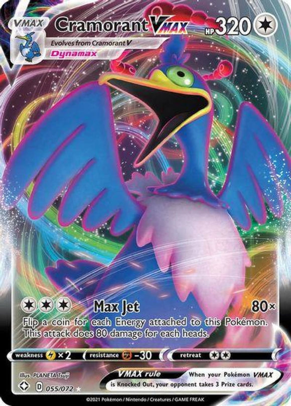 Pokemon TCG: Shining Fates: Cramorant Vmax 055/072 / Ultra Rare Trading Cards