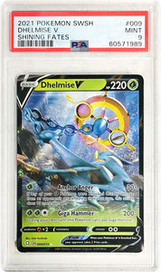 Pokemon Tcg: Shining Fates Dhelmise V 009/072 / Ultra Rare Psa 9 Trading Cards