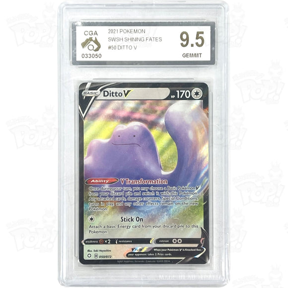 Pokemon Tcg: Shining Fates Ditto V 050/072 / Ultra Rare Cga 9.5 Trading Cards