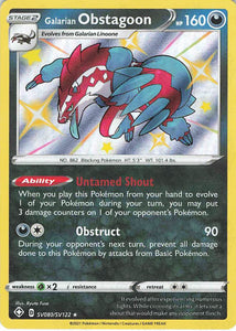 Pokemon Tcg: Shining Fates: Galarian Obstagoon (Shiny Holo Rare) Sv080/sv122 Trading Cards