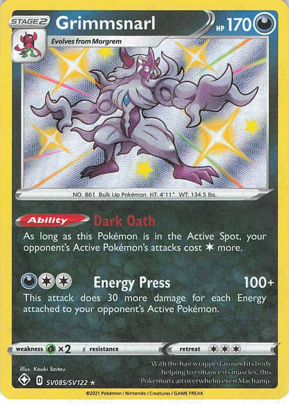 Pokemon Tcg: Shining Fates: Shiny Vault Grimmsnarl Sv085/sv122 / Holo Rare Trading Cards