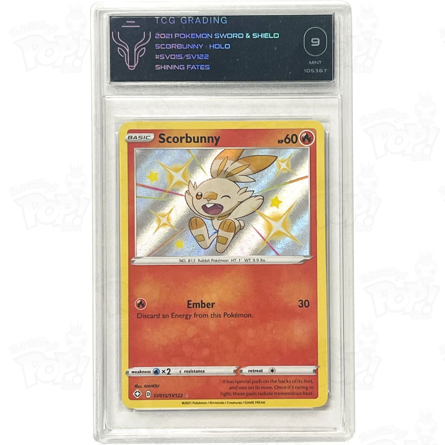 shiny scorbunny pokemon card Pokemon TCG: Shining Fates: Shiny Vault SV015/SV122 / Shiny Holo Rare Scorbunny TCG 9