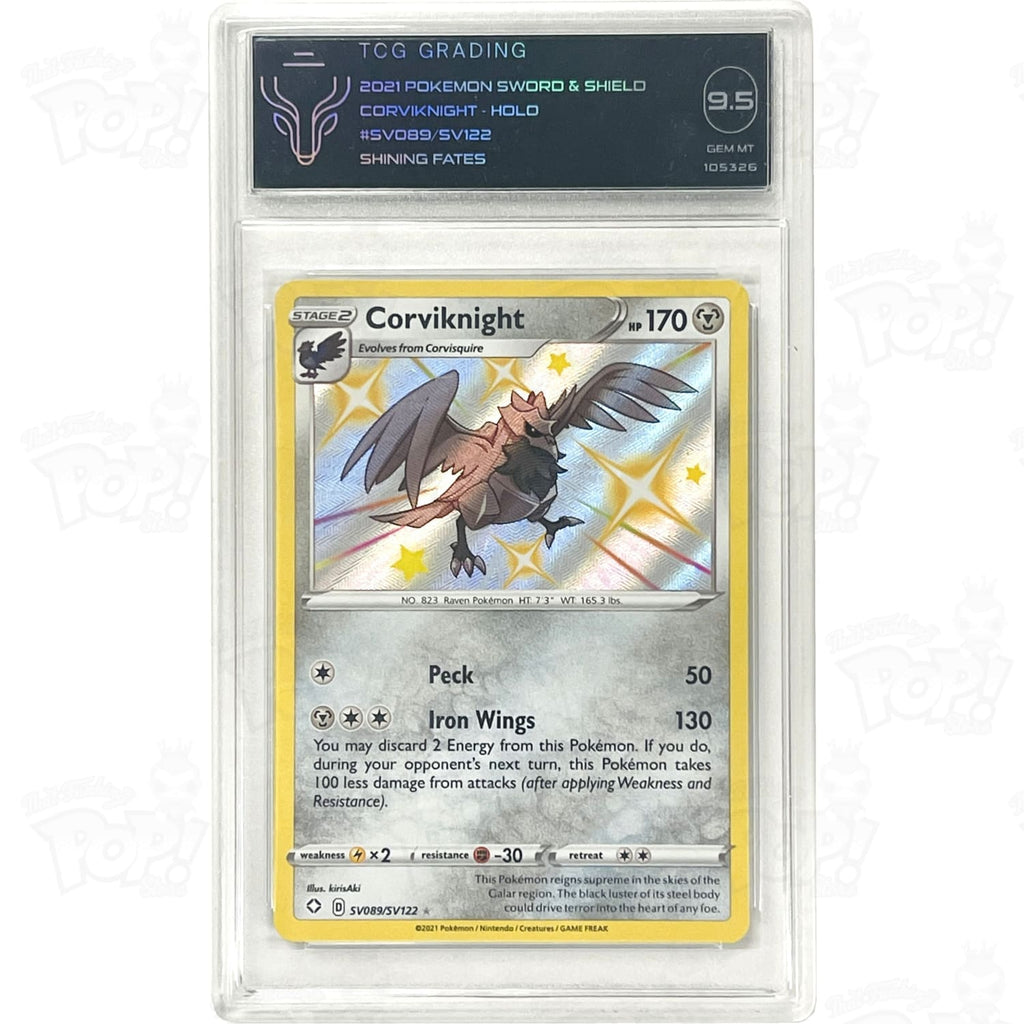 shiny corviknight pokemon card Pokemon TCG: Shining Fates: Shiny Vault SV089/SV122 / Shiny Holo Rare  Corviknight TCG 9.5