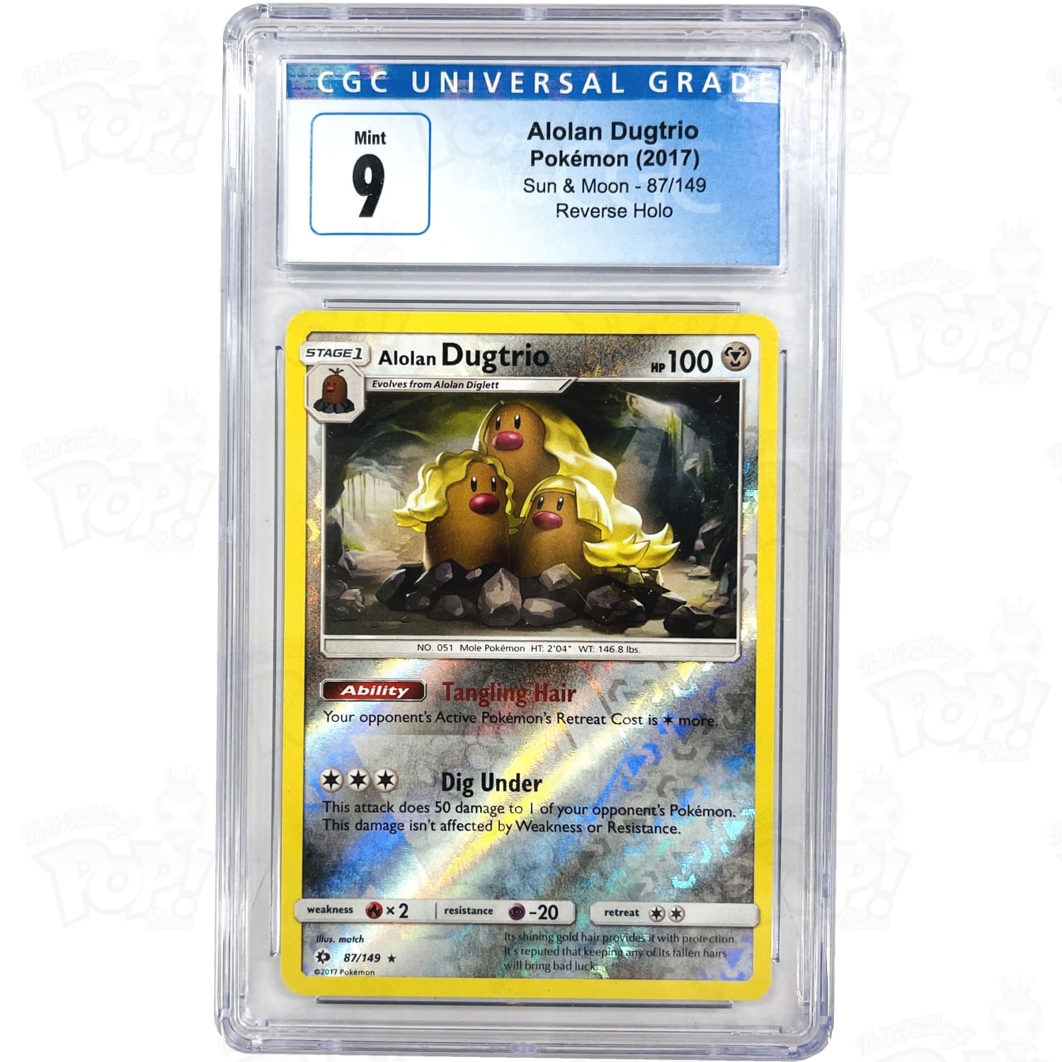 alolan dugtrio pokemon card Pokemon TCG: SM Base Set 87 / Holo Rare Alolan Dugtrio CGC 9