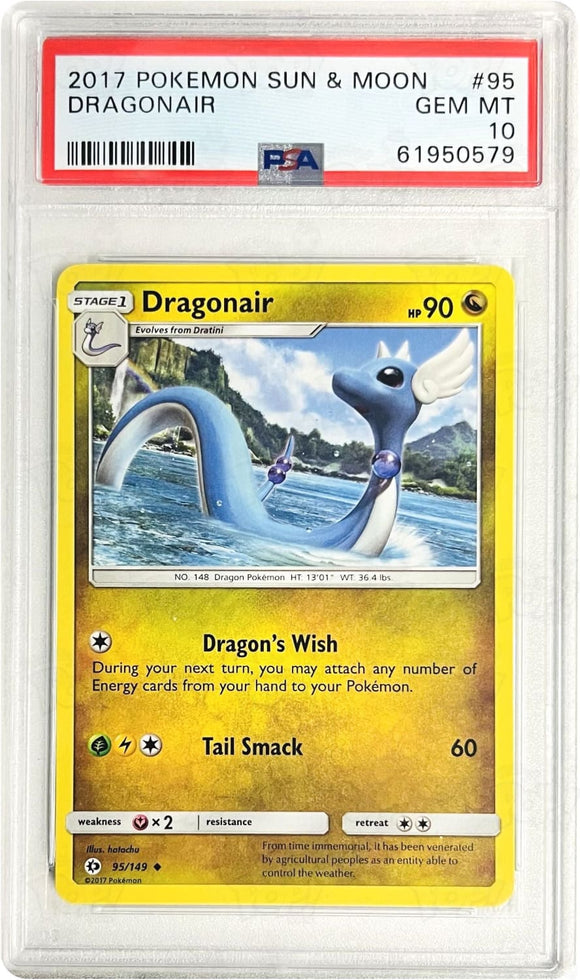 Pokemon Tcg: Sm Base Set Dragonair 95 / Uncommon Psa 10 Trading Cards