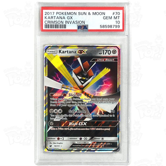 Pokemon Tcg: Sm - Crimson Invasion Kartana Gx 70 / Ultra Rare Psa 10 Trading Cards