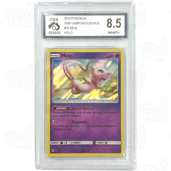 Pokemon Tcg: Sm - Unbroken Bonds Mew 76 / Holo Rare Cga 8.5 Trading Cards