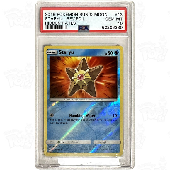 Pokemon TCG: Staryu Hidden Fates 13/68 / Reverse Holo PSA 10 Pokemon TCG: Staryu Hidden Fates 13/68 / Reverse Holo PSA 10