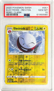 Pokemon Tcg: Swsh02: Rebel Clash Electrode 057/192 / Reverse Holo Psa 10 Trading Cards
