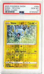 Pokemon Tcg: Swsh02: Rebel Clash Shinx 060/192 / Reverse Holo Psa 10 Trading Cards