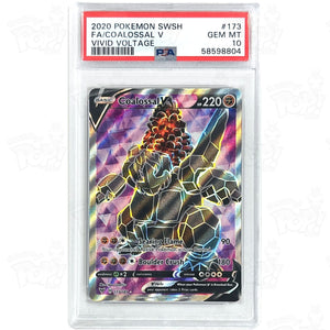 Pokemon Tcg: Swsh04: Vivid Voltage Coalossal V (Full Art) 173/185 / Ultra Rare Psa 10 Trading Cards