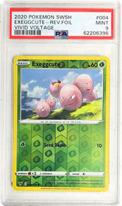 Pokemon Tcg: Swsh04: Vivid Voltage Exeggcute 004/185 / Reverse Holo Psa 9 Trading Cards