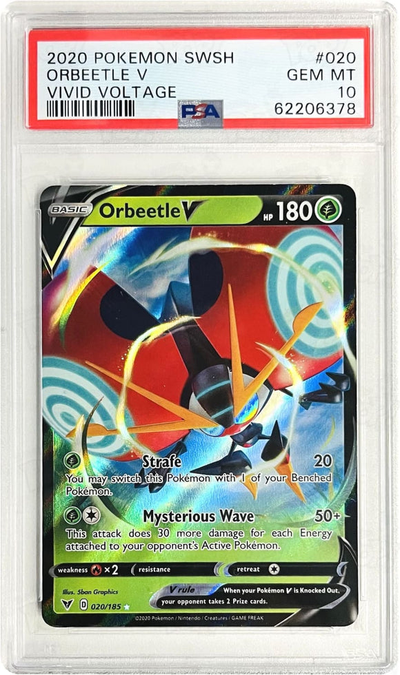 Pokemon Tcg: Swsh04: Vivid Voltage Orbeetle V 020/185 / Ultra Rare Psa 10 Trading Cards