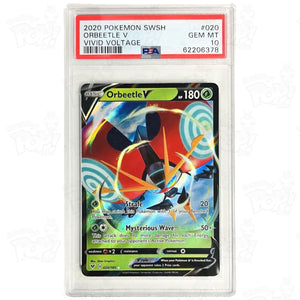 Pokemon TCG: SWSH04: Vivid Voltage Orbeetle V 020/185 / Ultra Rare PSA 10 Pokemon TCG: SWSH04: Vivid Voltage Orbeetle V 020/185 / Ultra Rare PSA 10