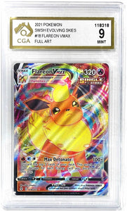 Pokemon Tcg: Swsh07: Evolving Skies Flareon Vmax 018/203 / Ultra Rare Cga 9 Trading Cards
