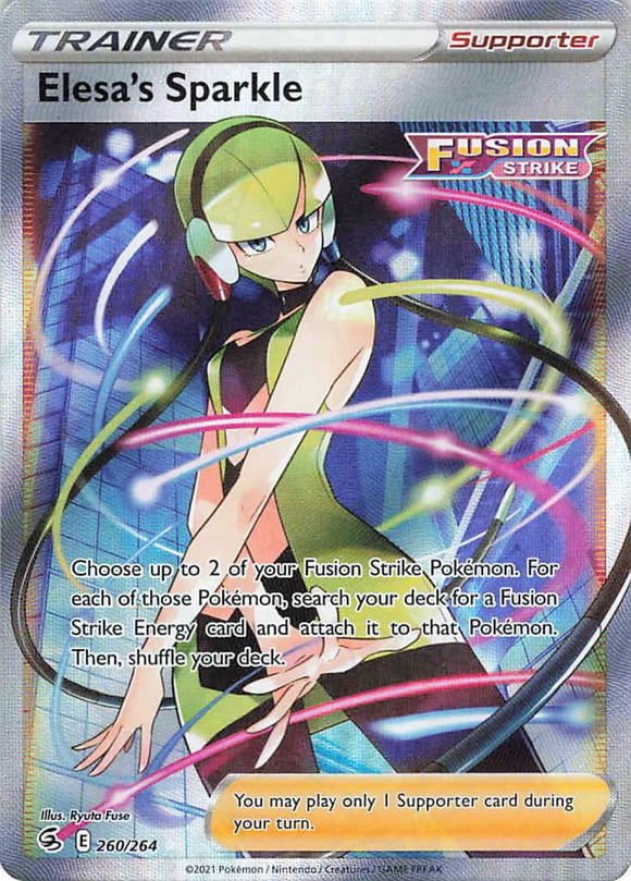 Pokemon Tcg: Swsh08: Fusion Strike Elesas Sparkle (Full Art) 260/264 / Ultra Rare Trading Cards