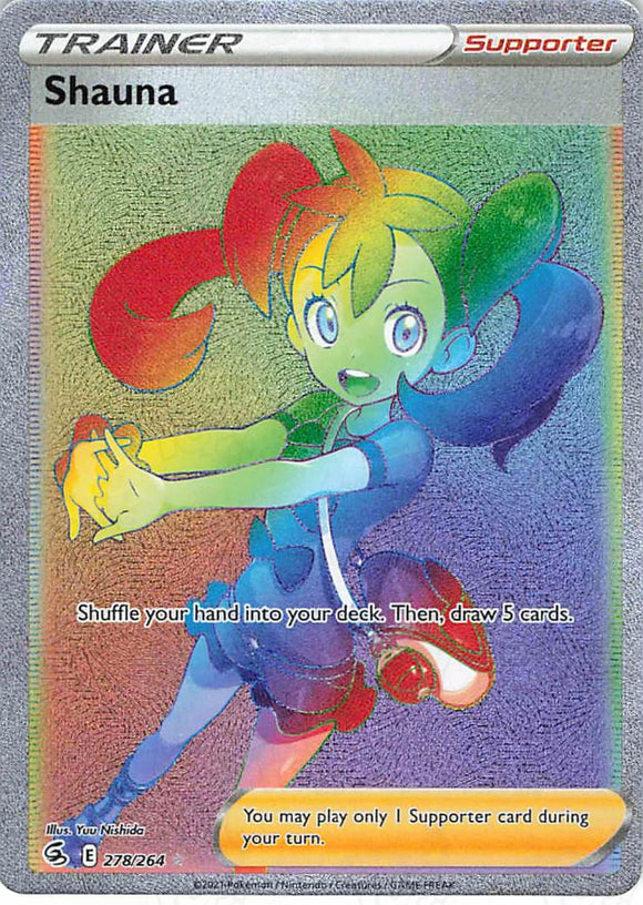 Pokemon TCG: SWSH08: Fusion Strike Shauna (Secret) 278/264 / Secret Rare Pokemon TCG: SWSH08: Fusion Strike Shauna (Secret) 278/264 / Secret Rare