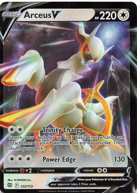 Pokemon Tcg: Swsh09: Brilliant Stars 122/172 / Ultra Rare Arceus V Trading Cards