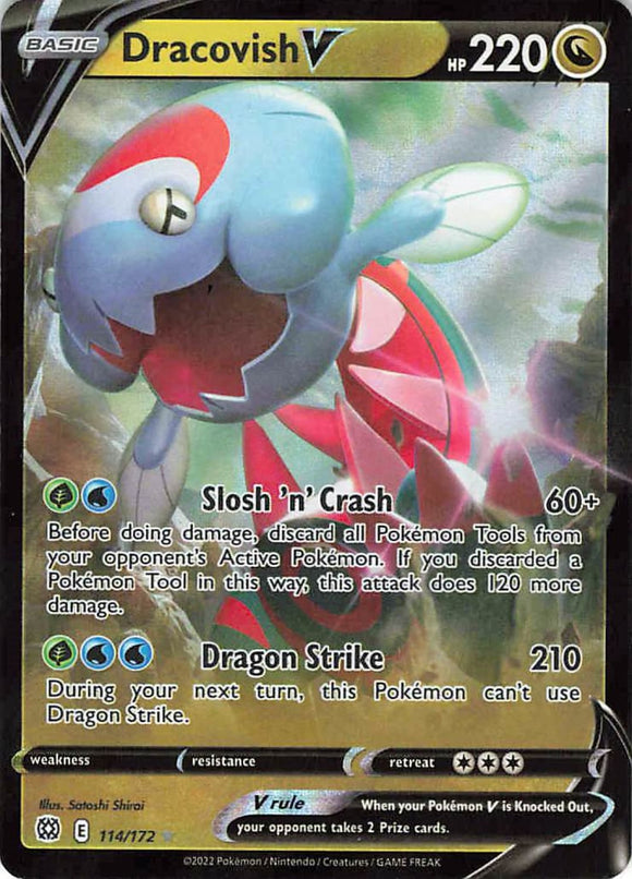 Pokemon Tcg: Swsh09: Brilliant Stars Dracovish V 114/172 / Ultra Rare Trading Cards