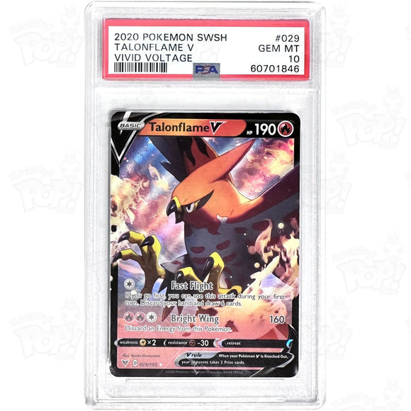 Pokemon Tcg: Talonflame V Swsh04: Vivid Voltage 029/185 Psa 10 Trading Cards