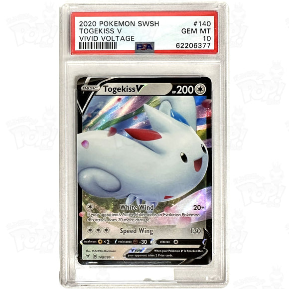 Pokemon Tcg: Togekiss V Swsh04: Vivid Voltage 140/185 Psa 10 Trading Cards