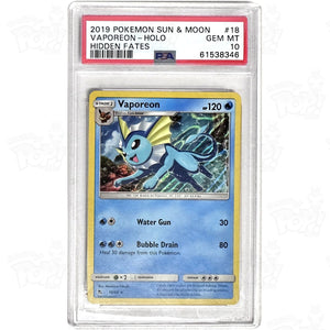 Pokemon TCG: Vaporeon Hidden Fates 18/68 PSA 10 Pokemon TCG: Vaporeon Hidden Fates 18/68 PSA 10