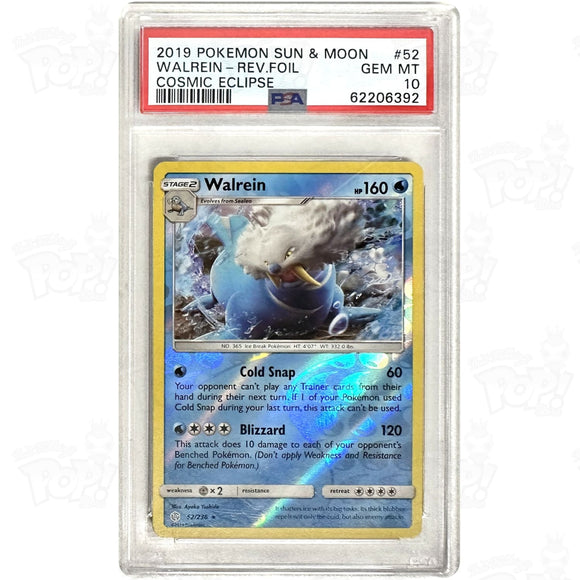 Pokemon Tcg: Walrein Cosmic Eclipse 52/236 / Reverse Holo Psa 10 Trading Cards