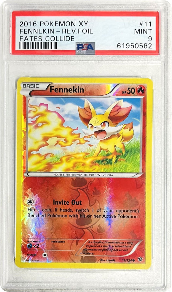 Pokemon Tcg: Xy - Fates Collide Fennekin 11 / Reverse Holo Psa 9 Trading Cards