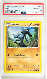 Pokemon Tcg: Xy - Fates Collide Riolu 46 / Common Psa 10 Trading Cards