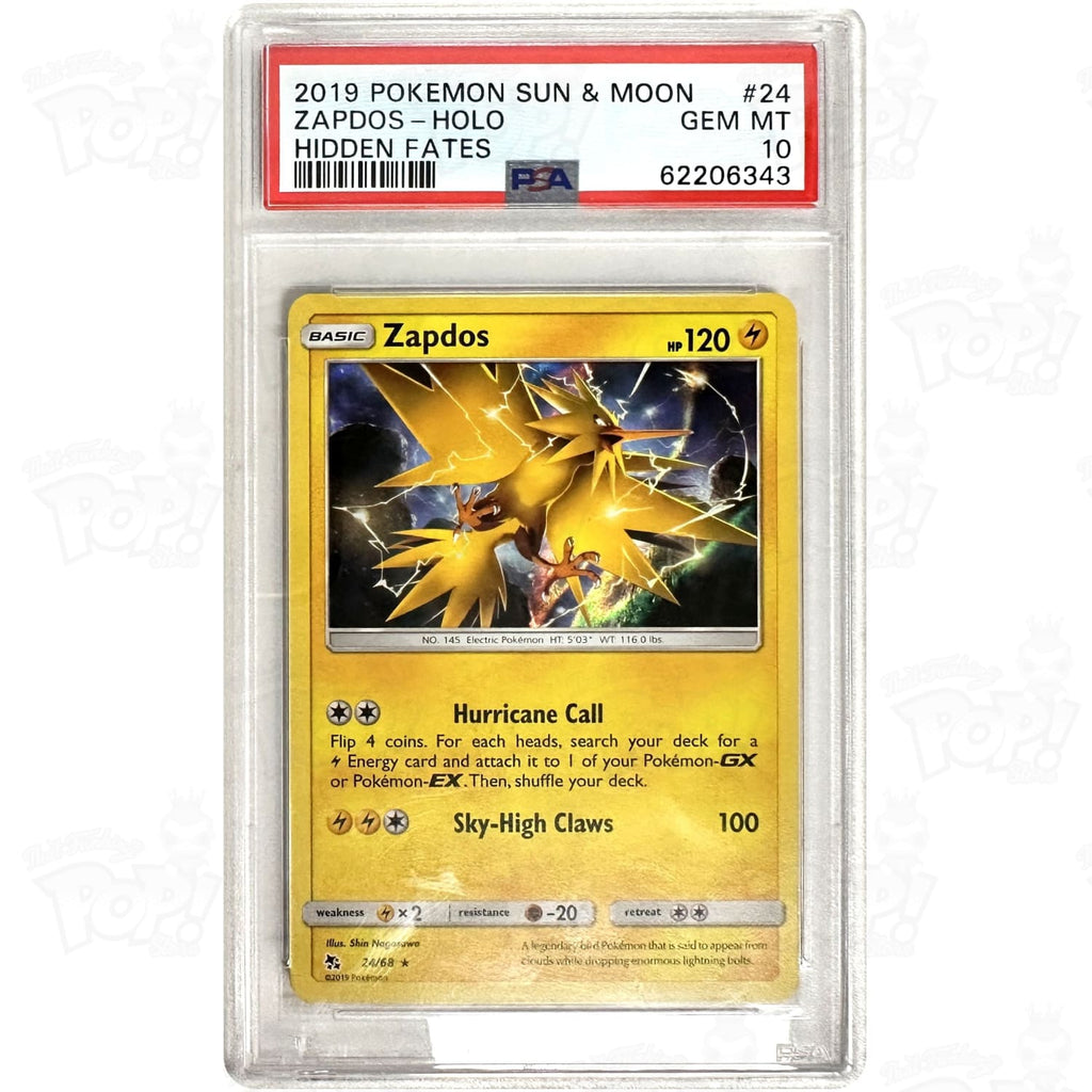 Pokemon TCG: Zapdos Hidden Fates 24/68 / Holo Rare PSA 10