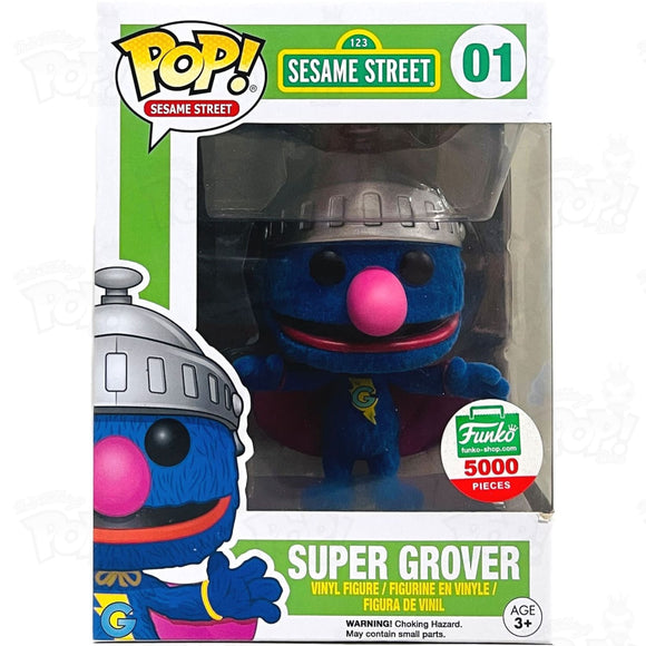 Sesame Street Super Grover (#01) Flocked Funko Shop Pop Vinyl