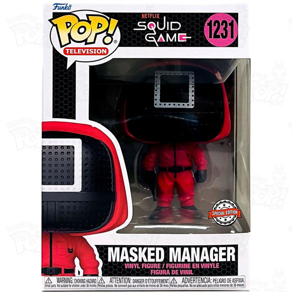 Squid Game Red Soldier Masked Manager Square (#1231) Funko Pop Vinyl