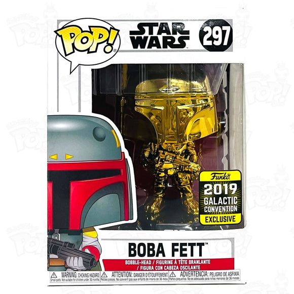 Star Wars Boba Fett (#297) Chrome 2019 Galactic Convention - That Funking Pop Store!