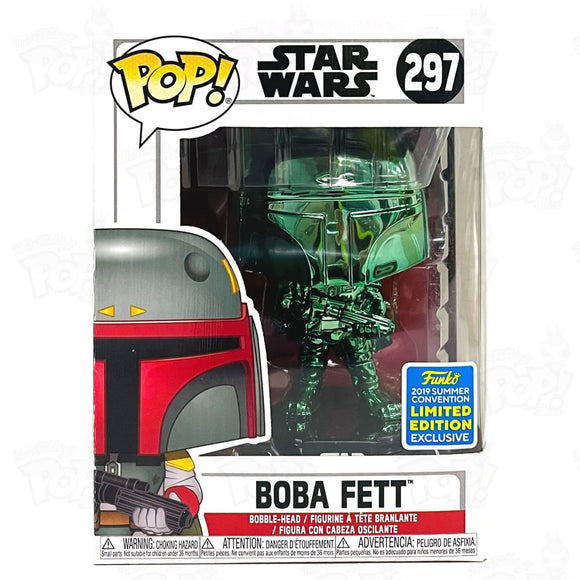 Star Wars Boba Fett Green Chrome (#297) 2019 Summer Convention Funko Pop Vinyl