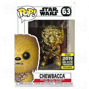 Star Wars Chewbacca Gold Chrome (#63) 2019 Galactic Convention Funko Pop Vinyl
