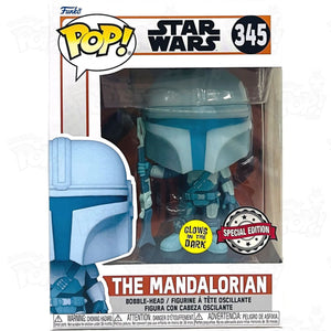 Star Wars: Mandalorian Mando Holo (#345) Gitd Funko Pop Vinyl