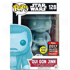 Star Wars Qui Gon Jinn (#128) Gitd 2017 Galactic Convention Funko Pop Vinyl