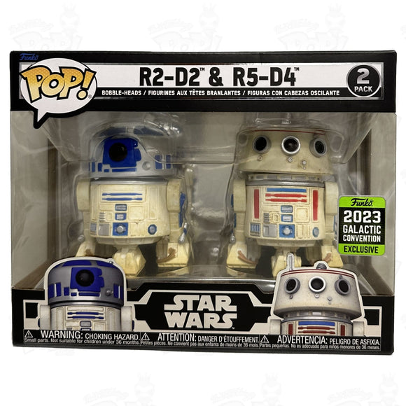 Star Wars - R2-D2 & R5-D4 Pop! Vinyl Figure (2-Pack) 2023 Galactic Convention Exclusive Funko Pop