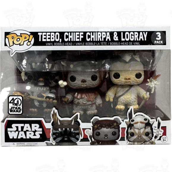 Star Wars Teebo Chief Chirpa & Logray (3-Pack) Funko Pop Vinyl