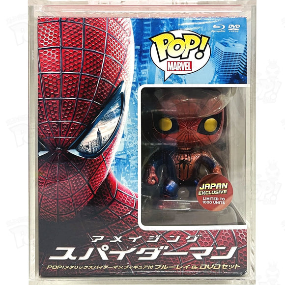 The Amazing Spiderman Metallic Bluray + Funko Pop Bundle Japan Exclusive 1000Pce Vinyl