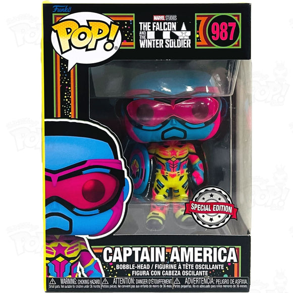 The Falcon And The Winter Soldier Captain America (#987) Black Light Funko Pop Vinyl