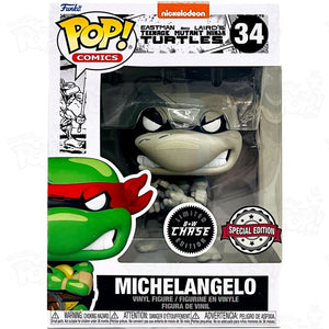 Tmnt Teenage Mutant Ninja Turtles (Comic) Michelangelo (#34) B&w Chase Funko Pop Vinyl